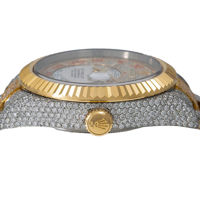 Rolex Sky-Dweller Diamond Watch, 326933 42mm, White Diamond Dial With 25.75 CT Diamonds