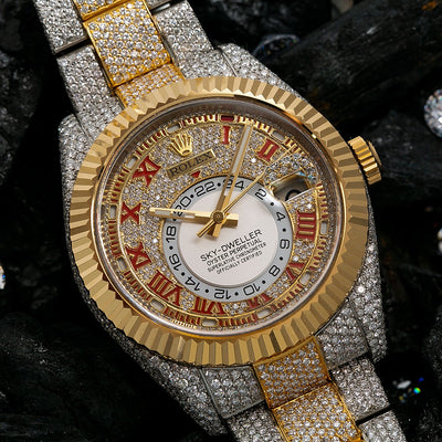 Rolex Sky-Dweller Diamond Watch, 326933 42mm, White Diamond Dial With 25.75 CT Diamonds