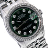 Rolex Datejust Diamond Watch, 1603 36mm, Green Diamond Dial With 1.20 CT Diamonds