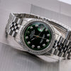 Rolex Datejust Diamond Watch, 1603 36mm, Green Diamond Dial With 1.20 CT Diamonds