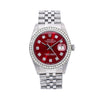 Rolex Datejust Diamond Watch, 16014 36mm, Red Diamond Dial With 1.20 CT Diamonds