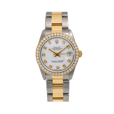 Rolex Datejust Diamond Watch, 68273 31mm, White Diamond Dial With 1.15 CT Diamonds