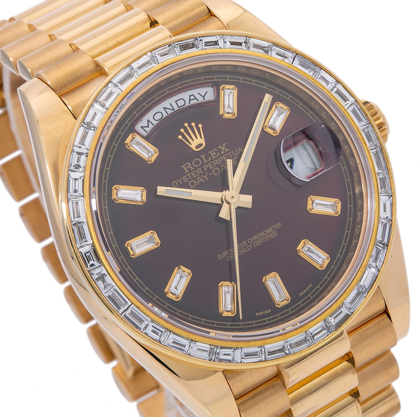 Rolex Day-Date Diamond Watch, 228238 40mm, Red Diamond Dial With 4.75 CT Diamonds