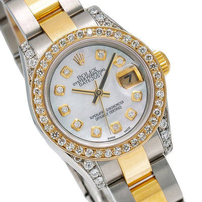 Rolex Datejust Diamond Watch, 179173 26mm, Silver Diamond Dial With 1.25 CT Diamonds