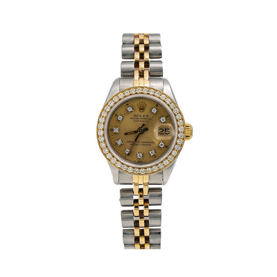 Rolex Datejust Diamond Watch, 6917 26mm, Champagne Diamond Dial With 0.90 CT Diamonds