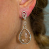 18K Rose Gold Ladies Earrings With White Diamonds