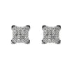 Small 14K White Gold  Unisex  Square Shaped  Diamond Earrings