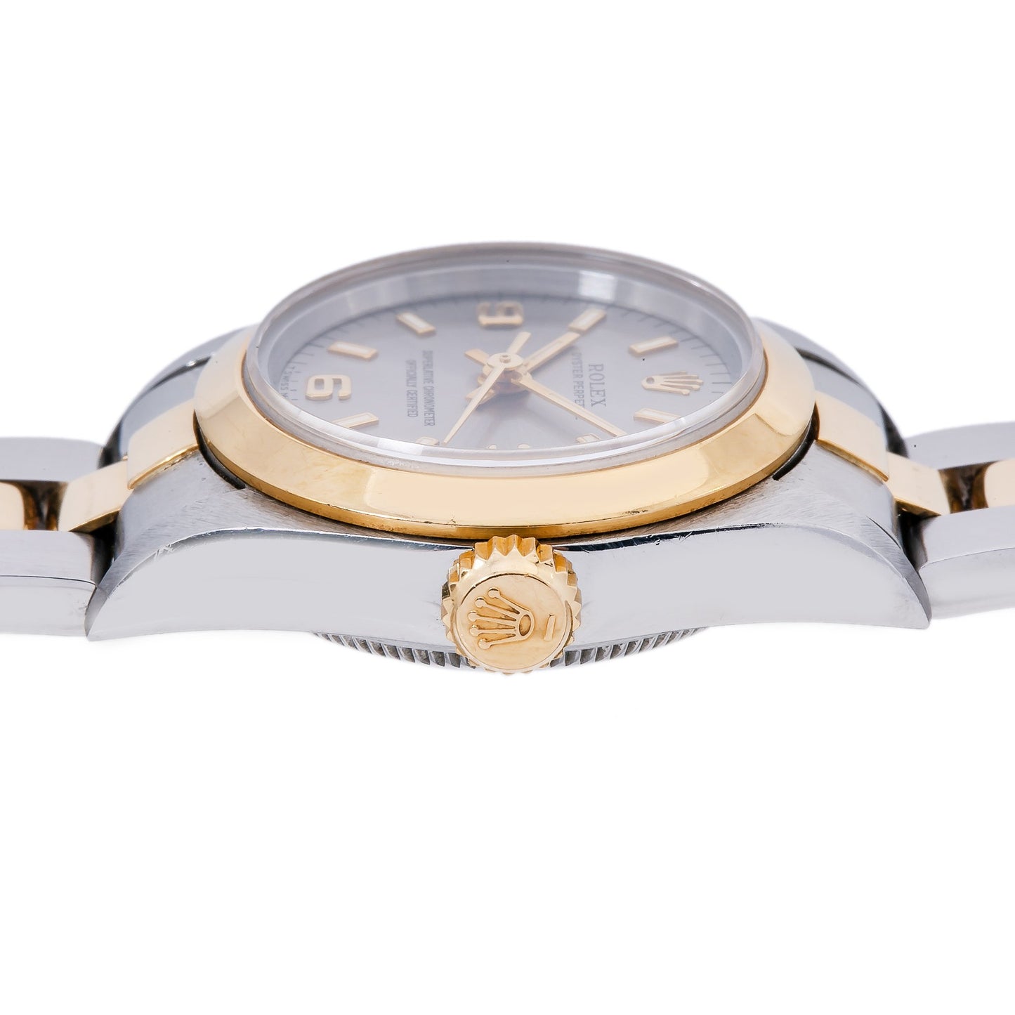 Rolex Oyster Perpetual NonDate 67183 24MM Silver Dial With Two Tone Oyster Bracelet