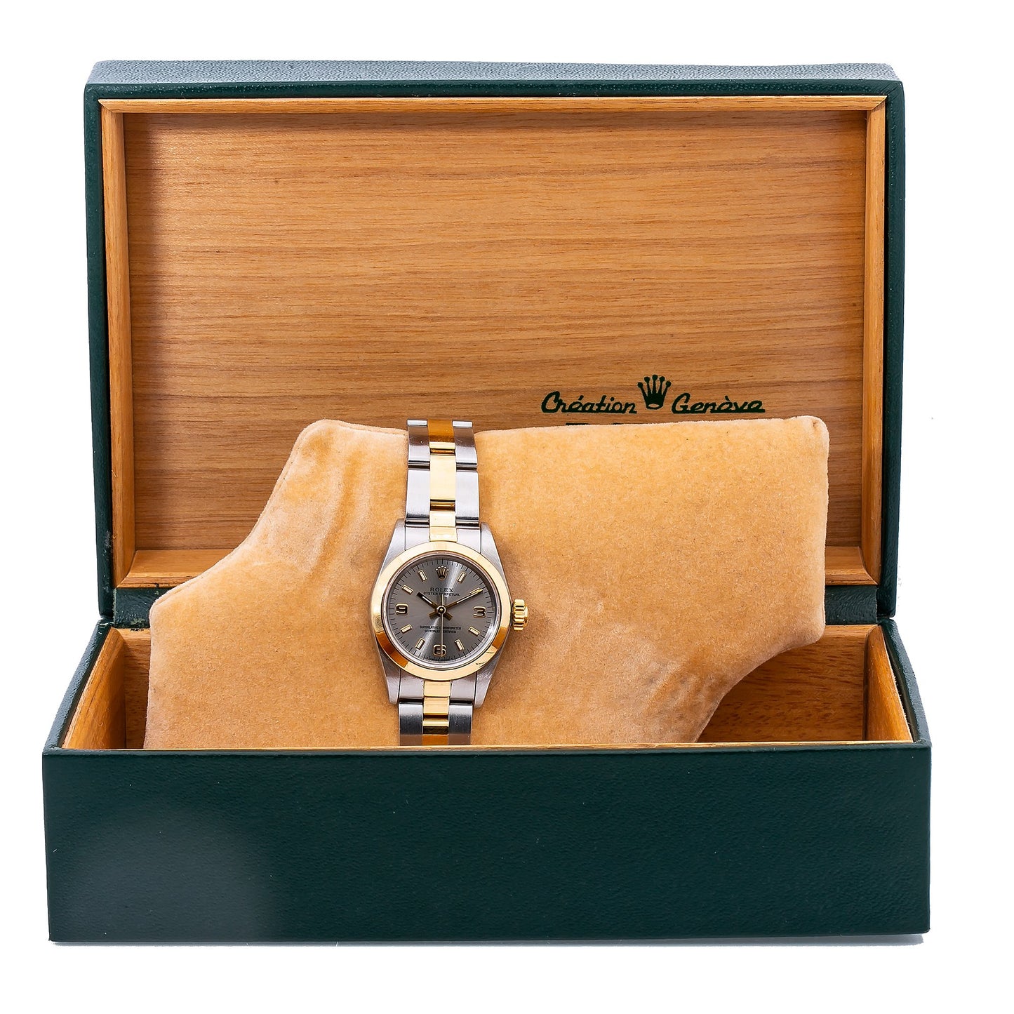 Rolex Oyster Perpetual NonDate 67183 24MM Silver Dial With Two Tone Oyster Bracelet