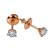 Small 14K Rose Gold  Unisex  Round Shaped  Diamond Earrings