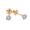 Small 14K Yellow Gold  Unisex  Round Shaped  Diamond Earrings