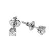 Small 14K White Gold  Unisex  Round Shaped  Diamond Earrings