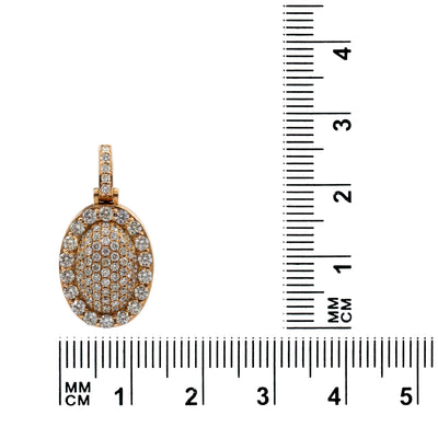 Men's 14K Yellow Gold Round Pendant with 1.77 CT Diamonds