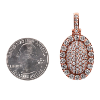 Men's 14K Rose Gold Round Pendant with 1.85 CT Diamonds