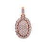 Men's 14K Rose Gold Round Pendant with 1.85 CT Diamonds