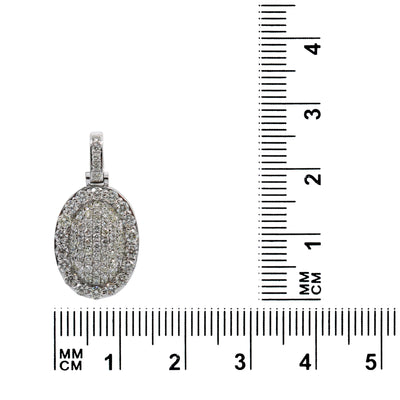 Men's 14K white Gold Round Pendant with 1.85 CT Diamonds