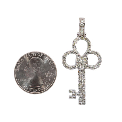 14K White Gold Pendant with 1.85 CT Diamonds