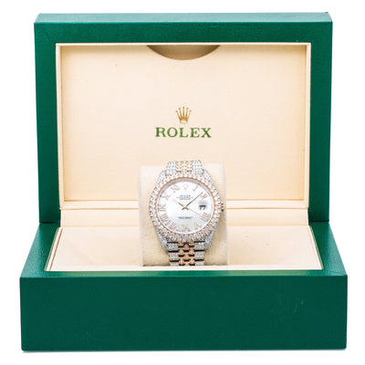 Rolex Datejust II Diamond Watch, 126331 41mm, White Mother of Pearl Diamond Dial With 19.25 CT Diamonds