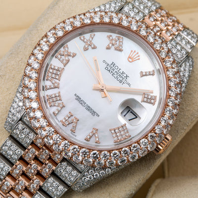 Rolex Datejust II Diamond Watch, 126331 41mm, White Mother of Pearl Diamond Dial With 19.25 CT Diamonds