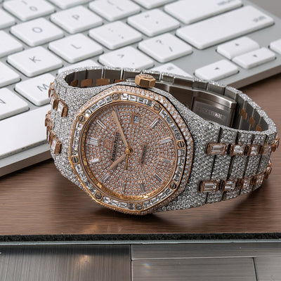 Audemars Piguet Royal Oak Self Winding 15400SR 44MM Rose Gold Diamond Dial With 32.75 CT Diamonds