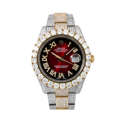 Rolex Datejust II Diamond Watch, 116333 41mm, Red Diamond Dial With 25.75 CT Diamonds