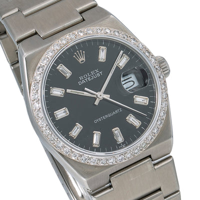 Rolex Datejust Diamond Watch, 17000 36mm, Black Diamond Dial With 1.25 CT Diamonds