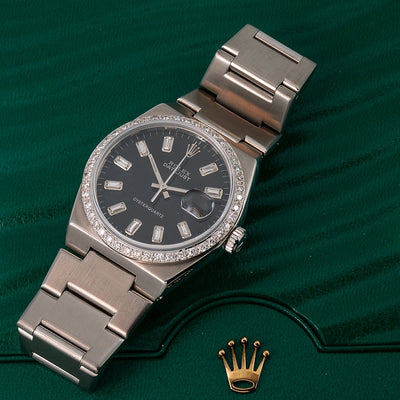 Rolex Datejust Diamond Watch, 17000 36mm, Black Diamond Dial With 1.25 CT Diamonds