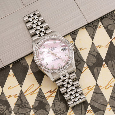 Rolex Datejust Diamond Watch, 78274 31mm, Pink Diamond Dial With 1.05 CT Diamonds