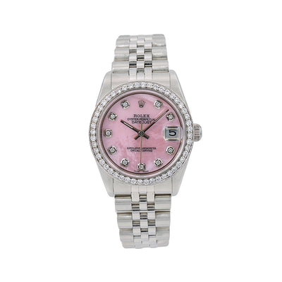 Rolex Datejust Diamond Watch, 78274 31mm, Pink Diamond Dial With 1.05 CT Diamonds