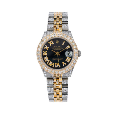 Rolex Datejust Diamond Watch, 31mm, Black Diamond Dial Jubilee Diamond Bracelet With 10.2 Carat Diamonds