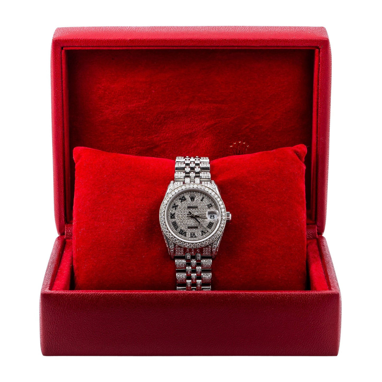 Rolex Datejust Diamond Watch, 31mm, Silver DiamondDial With Stainless Steel Diamond Bracelet Total Of 12ct Diamonds