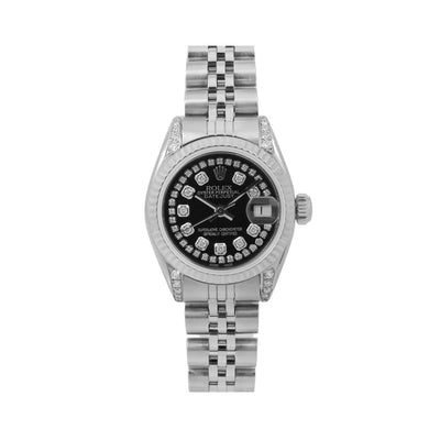 Rolex Datejust Diamond Watch, 26mm, Black Diamond Dial With Stainless Steel Jubilee Bracelet