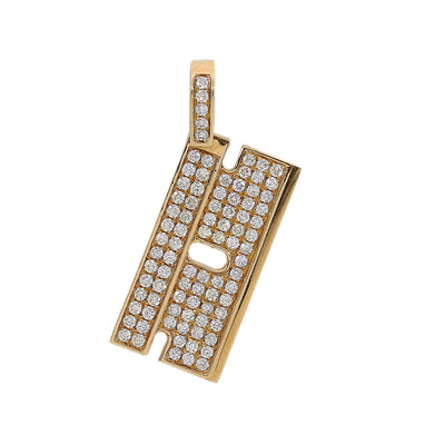 14K Yellow Gold Unisex Rectangular Shaped Pendant