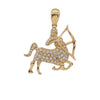 14K Yellow Gold Unisex Sagittarius Shaped Pendant