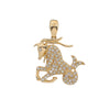 14K Yellow Gold Unisex Capricorn Shaped Pendant