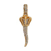 14K Yellow Gold Unisex Scepter with Crown Shaped Pendant