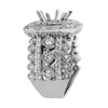 18K White Gold Diamond Semi-Mounting Women's Ring With 2.80 CT Diamonds