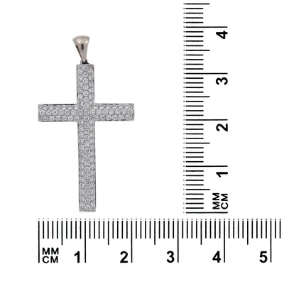 18K White Gold Unisex Cross Shaped Pendant