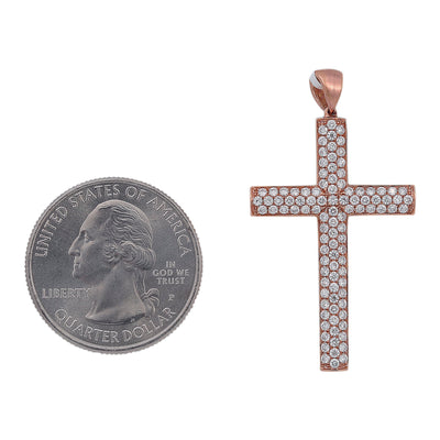 18K Rose Gold Unisex Cross Shaped Pendant