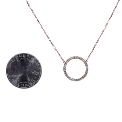 14K Rose Gold Women Round Shaped Necklace