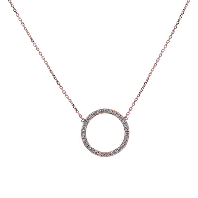 14K Rose Gold Women Round Shaped Necklace