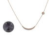 18K Yellow Gold Women Moon Shaped Necklace with Round Pin