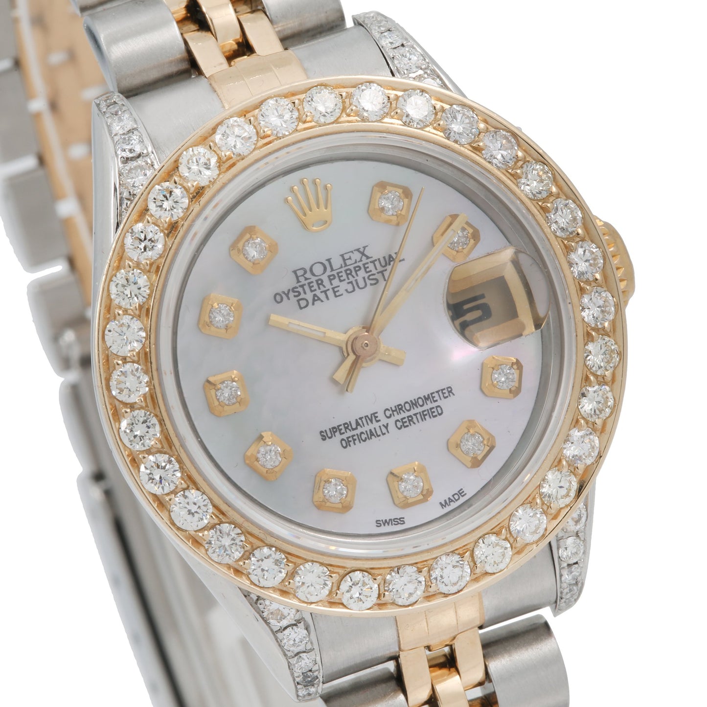 Rolex Datejust Diamond Watch, 26mm, Grey Diamond Dial Jubilee Two Tone Bracelet With 2.5 Carat Diamonds