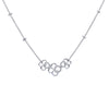 18K White Gold Women 3 Flowers Shaped Necklace