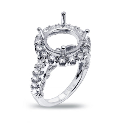 18K White Gold Diamond Engagement Semi-Mounting Women's Ring With 1.78 CT Diamonds