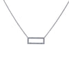 18K White Gold Women Rectangular Shaped Necklace