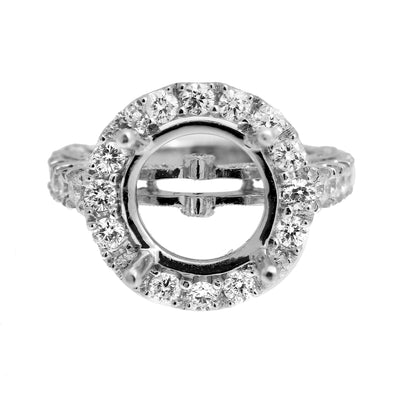 18K White Gold Diamond Engagement Semi-Mounting Women's Ring With 1.78 CT Diamonds