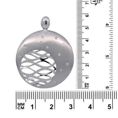 18K White Gold Unisex Round Shaped Pendant