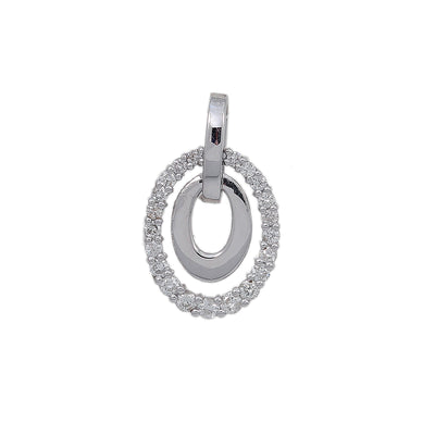 18K White Gold Unisex Round Shaped Pendant