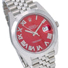 Rolex Datejust Diamond Watch, 126300 41mm, Red Diamond Dial With Stainless Steel Jubilee Bracelet